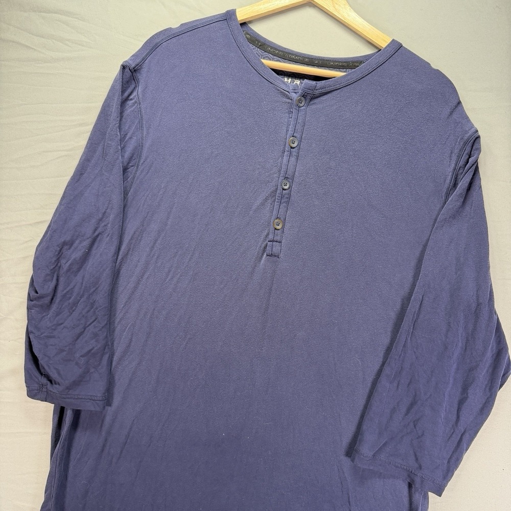 Under Armour Athlete Recovery Sleepwear Shirt Mens XL TB12 3/4 Sleeve Henley